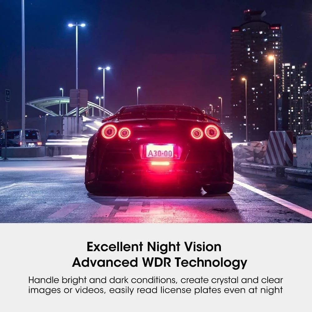 Wide Recording, Screen Angle and - - 32GB Assistance, Parking 1080P WDR Parking FHD - Front Detection, inch 170° 4 - Motion Card With ABASK Rear Monitor, G-Sensor, Loop Reverse Q40S Dashcam
