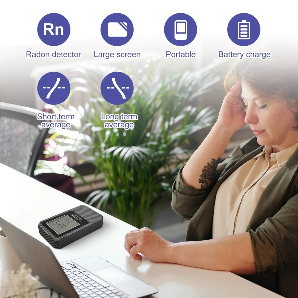 Operated Basis Detector Home Life Digital Radon Detector Portable Battery Radon