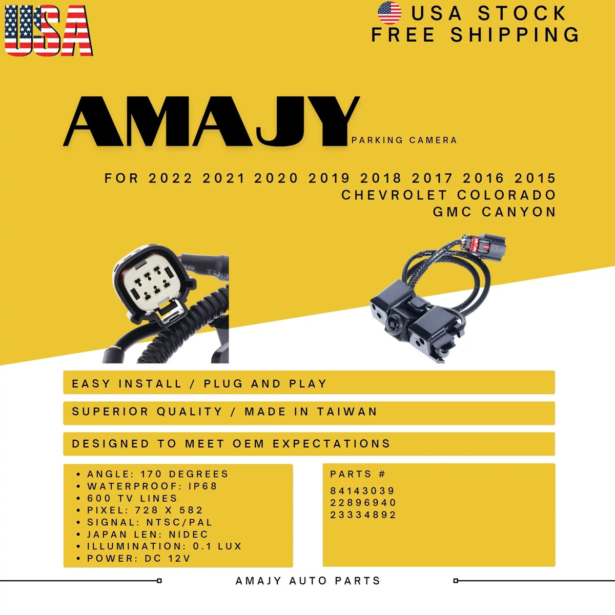 23334892 Backup Colorado 22896940 Chevrolet GMC Replaces 15-22 for Camera 84143039 Canyon