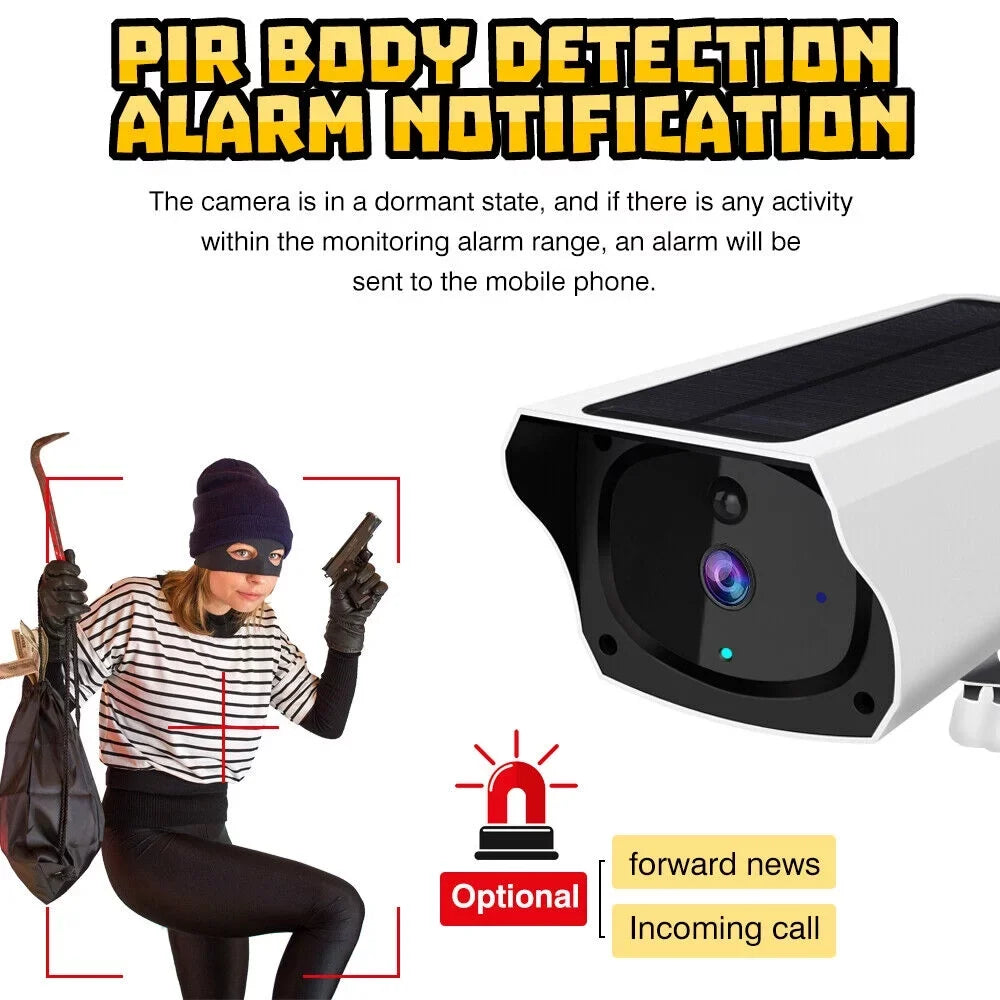 System Wireless Solar Home Camera AI 1080P MDHAND GB Camera exterior Camera, Detection exterior, Card + IP66, Pro 32 Surveillance Memory Security