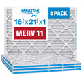Pack Filter, AC x Pleated 11 16 1 x 21 Air MERV Aerostar 4 3/8 Filter, Furnace 1/2 Air