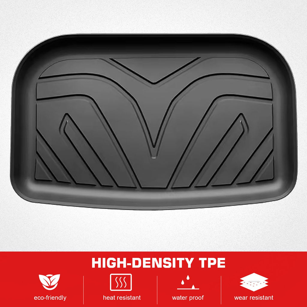 Floor Front 2nd Black climate Cargo Heavy Protection Mats + Liners, Mats, with Full Rear Trunk Model Y, & Tray Custom Mat All 3D Motorsports Row Floor 2020-2023 Tesla Compatible Set Duty TPE Ikon