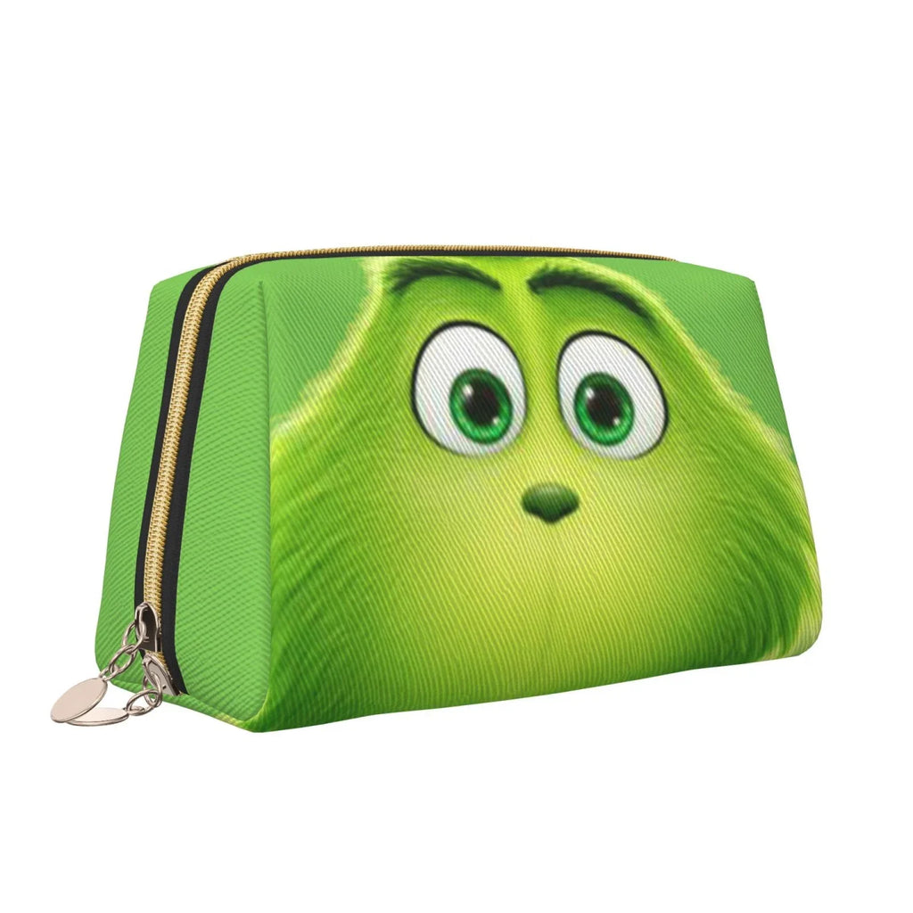 Purse Pouch Bag Makeup Organizer Gift Toiletry Travel Leather Bag Grinch Green Portable Storage Cosmetic