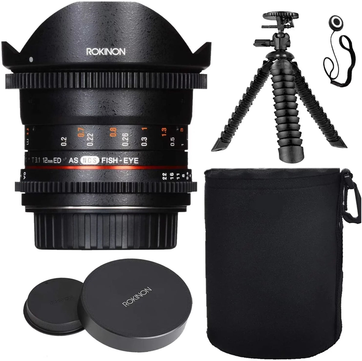 Hood Lens for w/Lens Spider T3.1 Full A Tripod & Protective Accessory Cine Case, + DS 12mm Frame Bundle Lens Other Flex Fisheye Rokinon