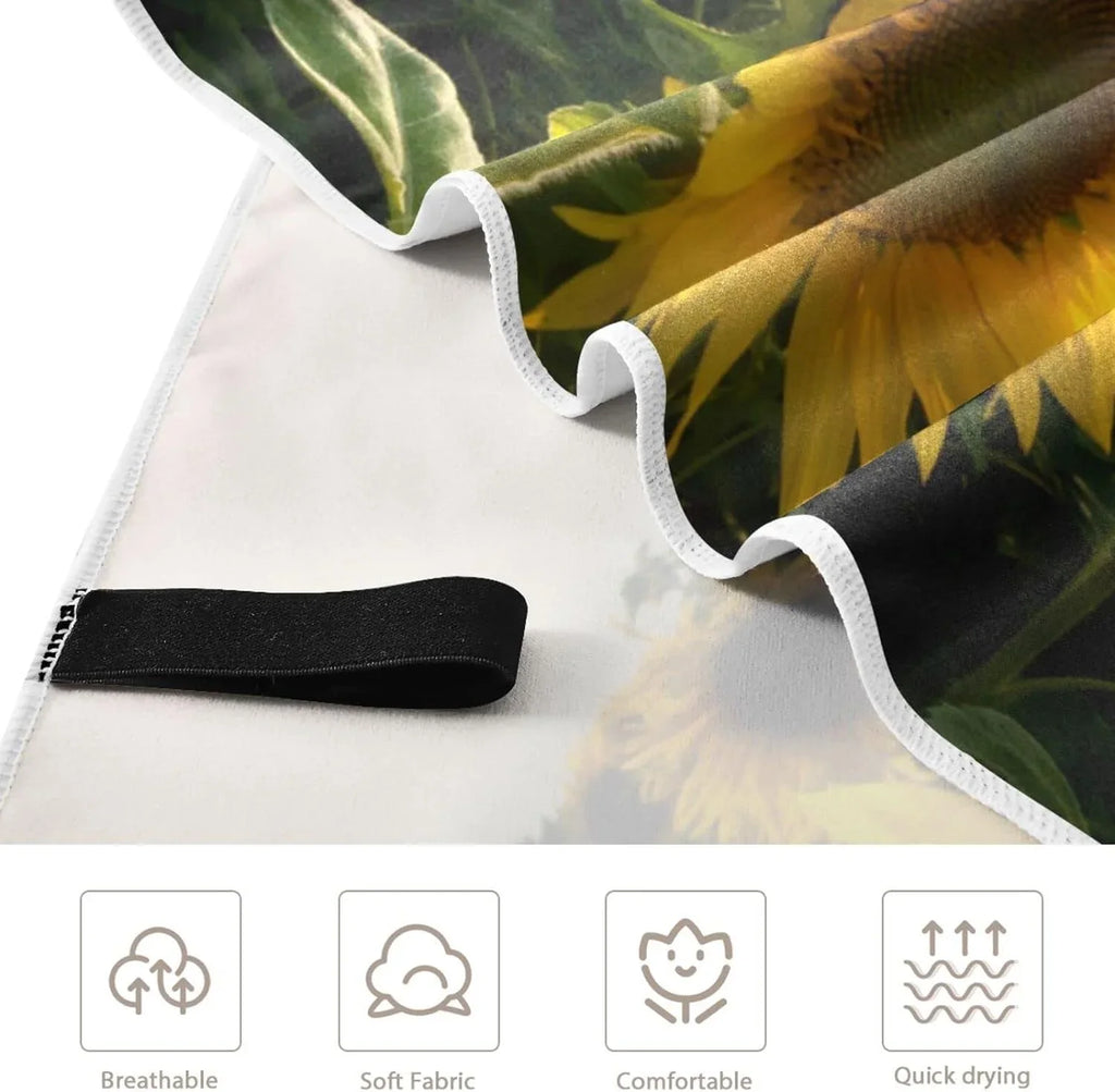 Quick Super Holiday（363） Absorbent Camping Dry Towel Compact Towels Beach - Sunflower for - Swimming Oversized Travel Bestwell Towel Lightweight Field