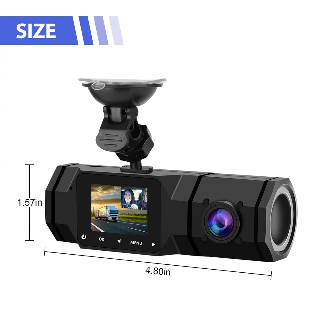 Car, Vision Dash with G-Sensor, Recording, Driving Cam, Interior Dual TSV Night Recorder Taxi Camera Loop Dual FHD 1080P for Front Mode Dashcam, IR Dash Parking