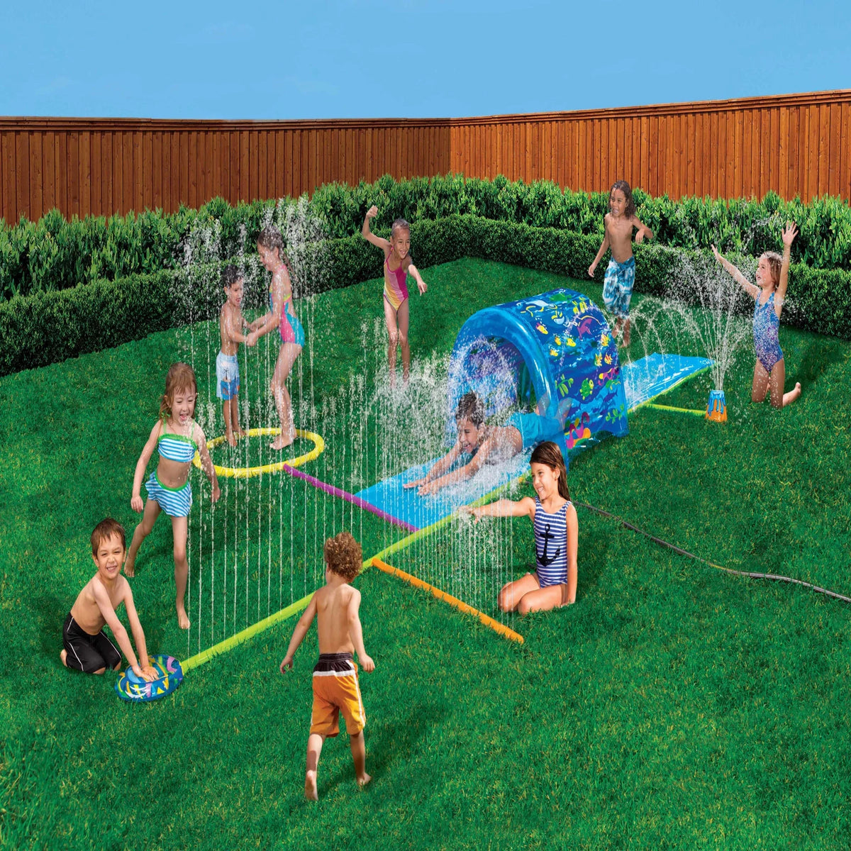 Refreshing Activities Sprinkler Banzai Sprinkler Park Splash 6 Slide - 'N