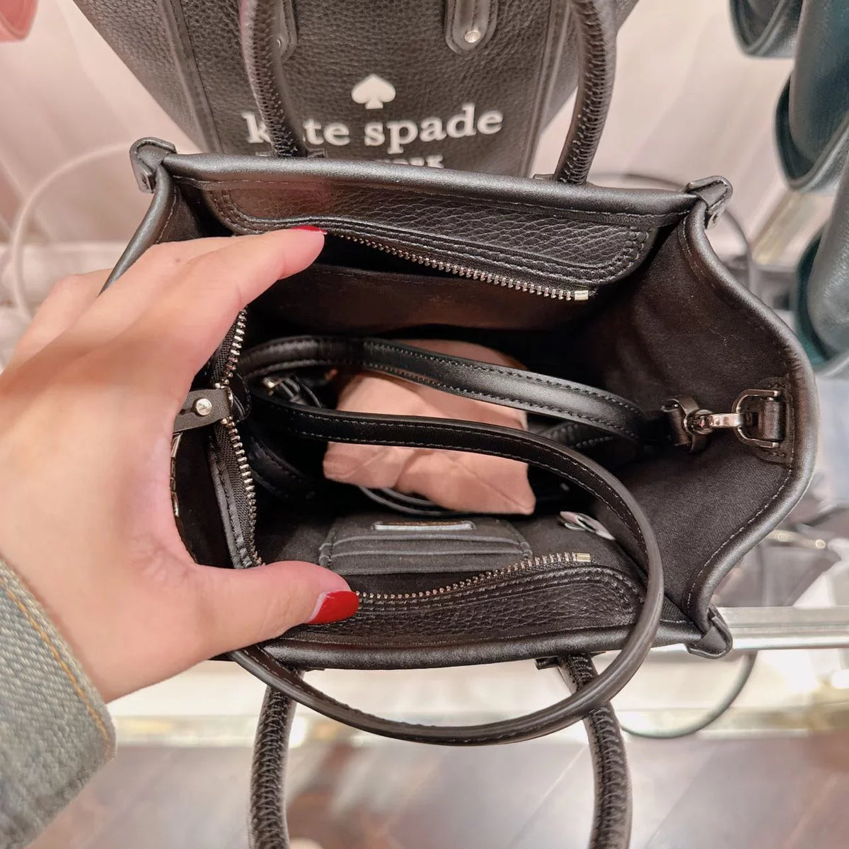 Kate K7295 Tote In Mini Black Ella Spade