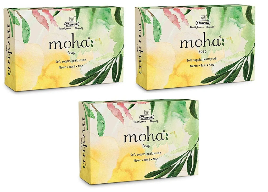 Moha & Aloe X Of Soap 3 Basil Neem, Body Goodness Soap, Gel, With Face Vera Bathing Soap, Gram & Pamer Herbal 100 Product Unisex