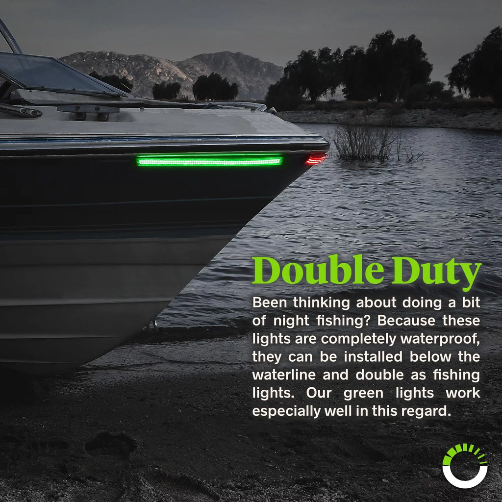 Strip Marine Pontoon Kayak Green LED Navigation Red Light Kit 132 Boat for 2-Row