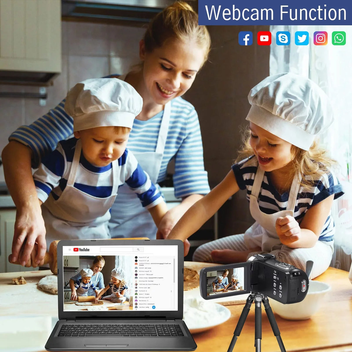 30FPS LCD Camera Vlogging Zoom Vision for Screen Camcorder MARVUE Night Video IR 4K Digital 48MP YouTube 3.0" 18X Camera Camera Touch with