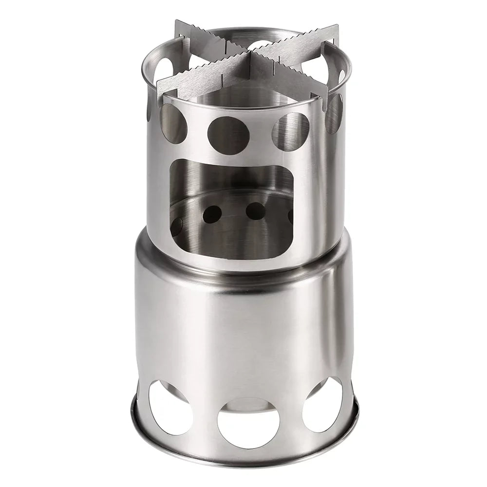 Portable Stove Set Stove Fishing Burning Combo Arealer for Pot Wood Backpacking Hiking Camping Cooking and
