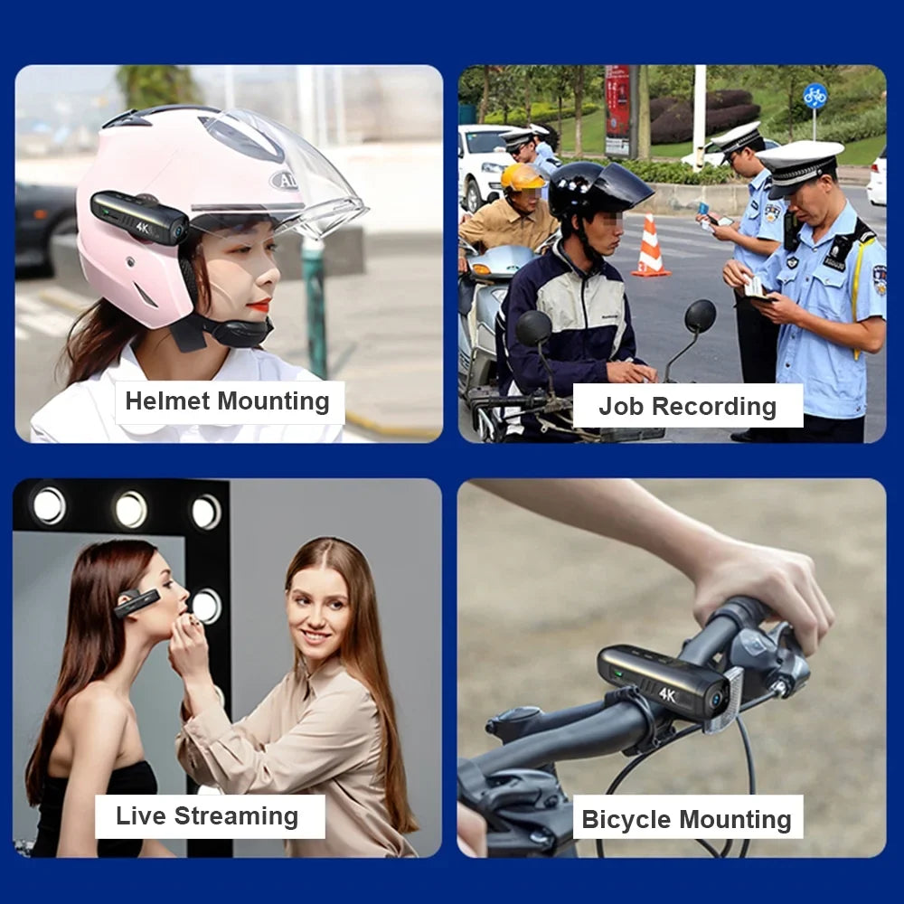 Angle Sport Recording 120°Wide for Control Camcorder, Camera Video 4K Lens, Camera APP Vlog WiFi with Video Radirus-2