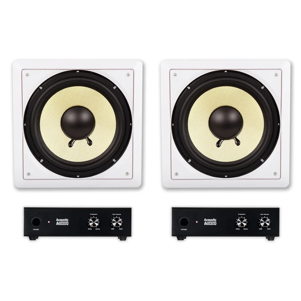 Pack Flush Speaker and Amps 10" Mount with Subwoofers 2 Acoustic HD-S10 Audio