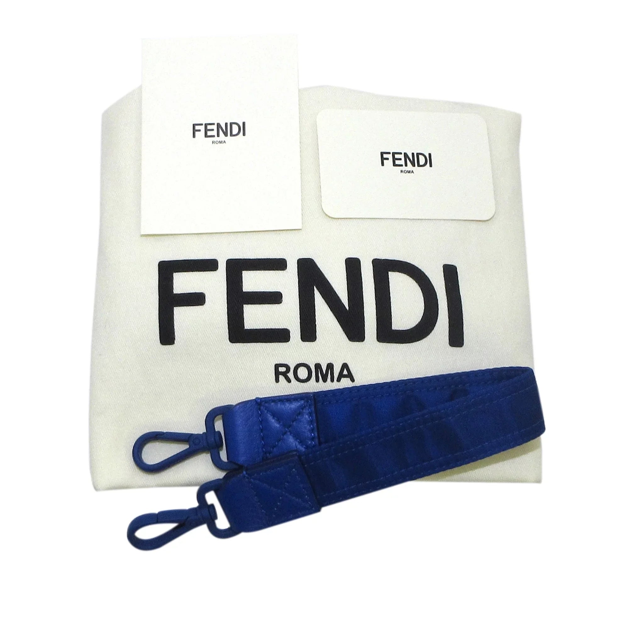 Unisex Nylon Crossbody Pre-Owned Lock Authenticated FF Crossbody Blue Fabric (Good) Bag Fendi
