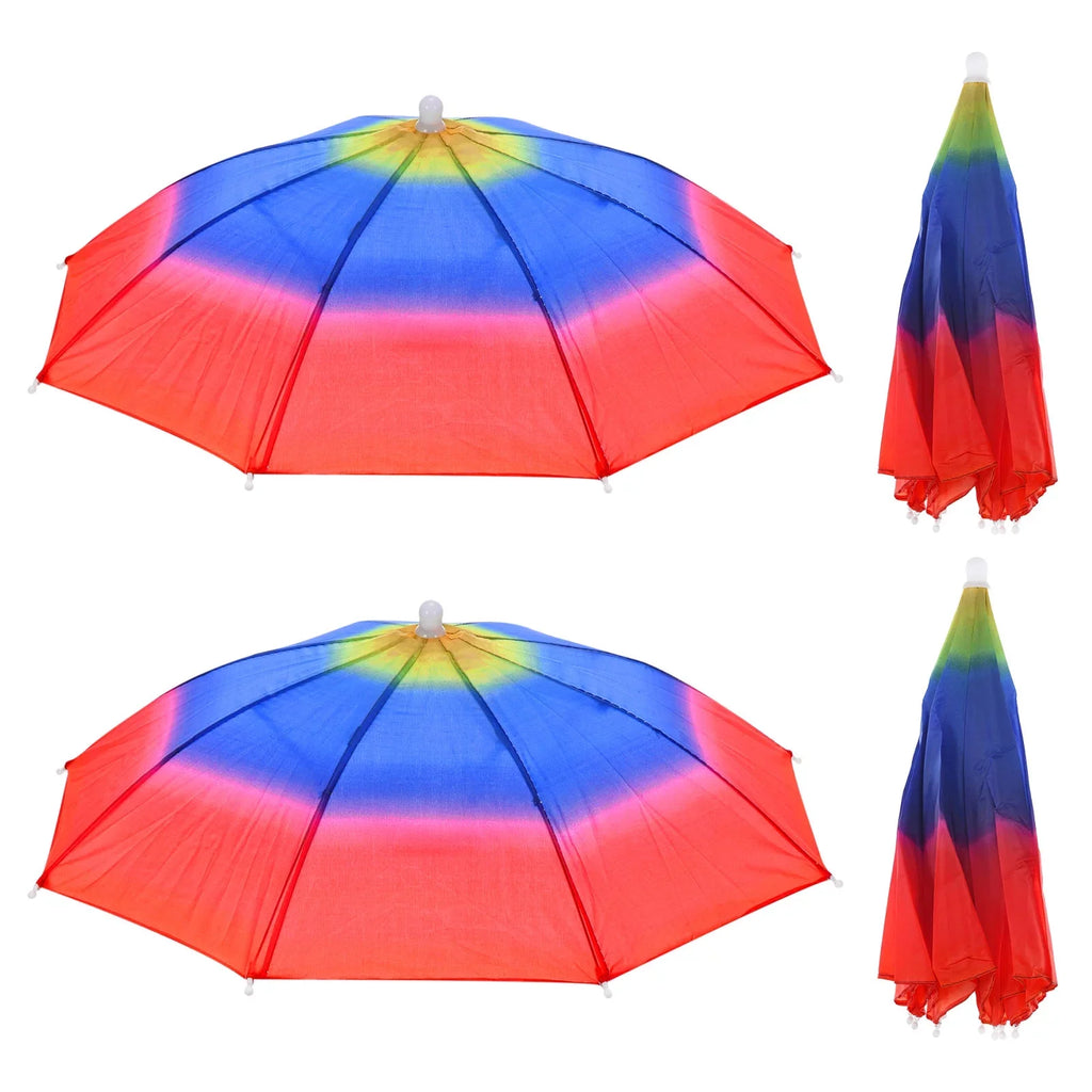 Umbrella Folding Fishing Pack Head Rain Hat Color Sun 20" Rainbow Umbrella 4 Uxcell Cap