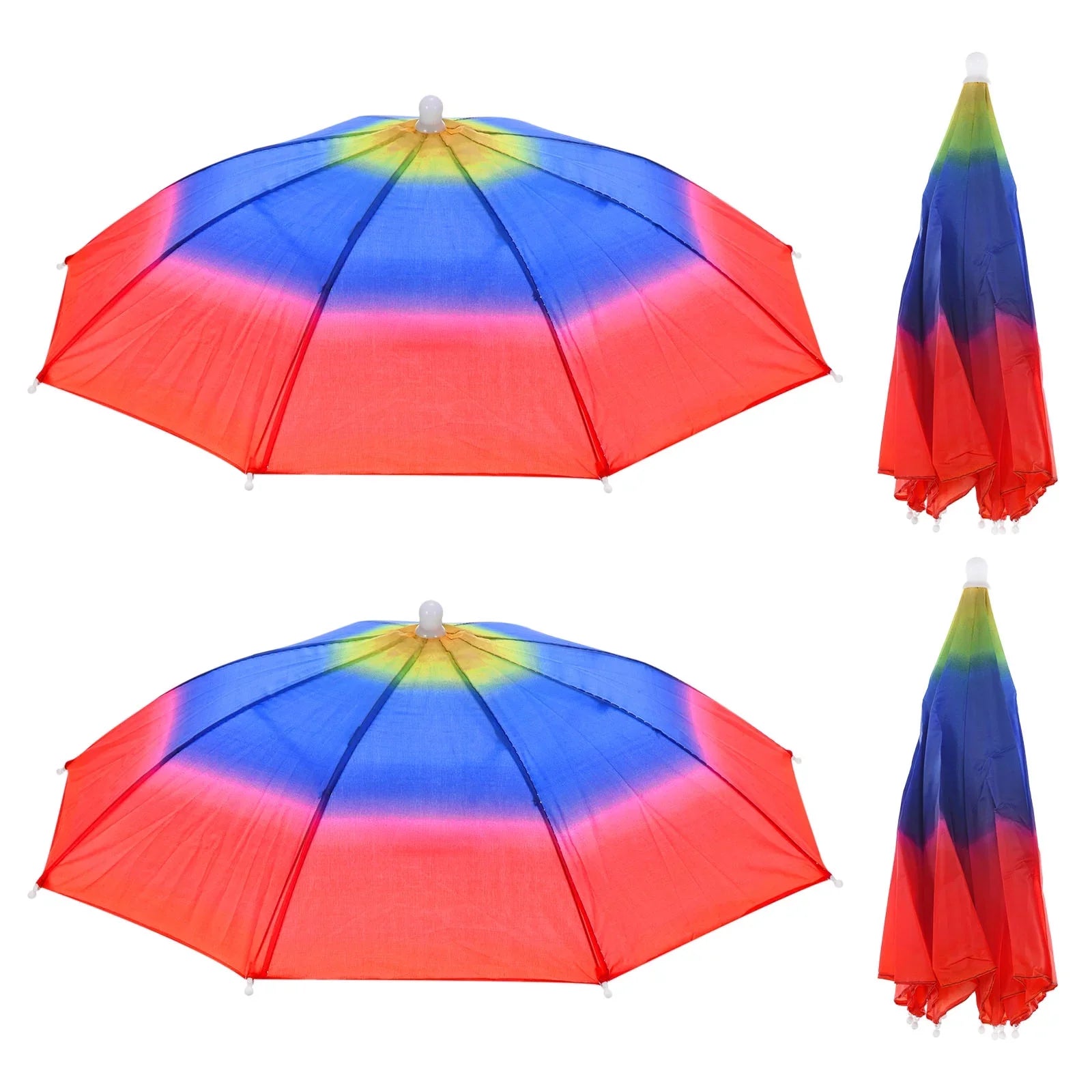 Umbrella Folding Fishing Pack Head Rain Hat Color Sun 20" Rainbow Umbrella 4 Uxcell Cap