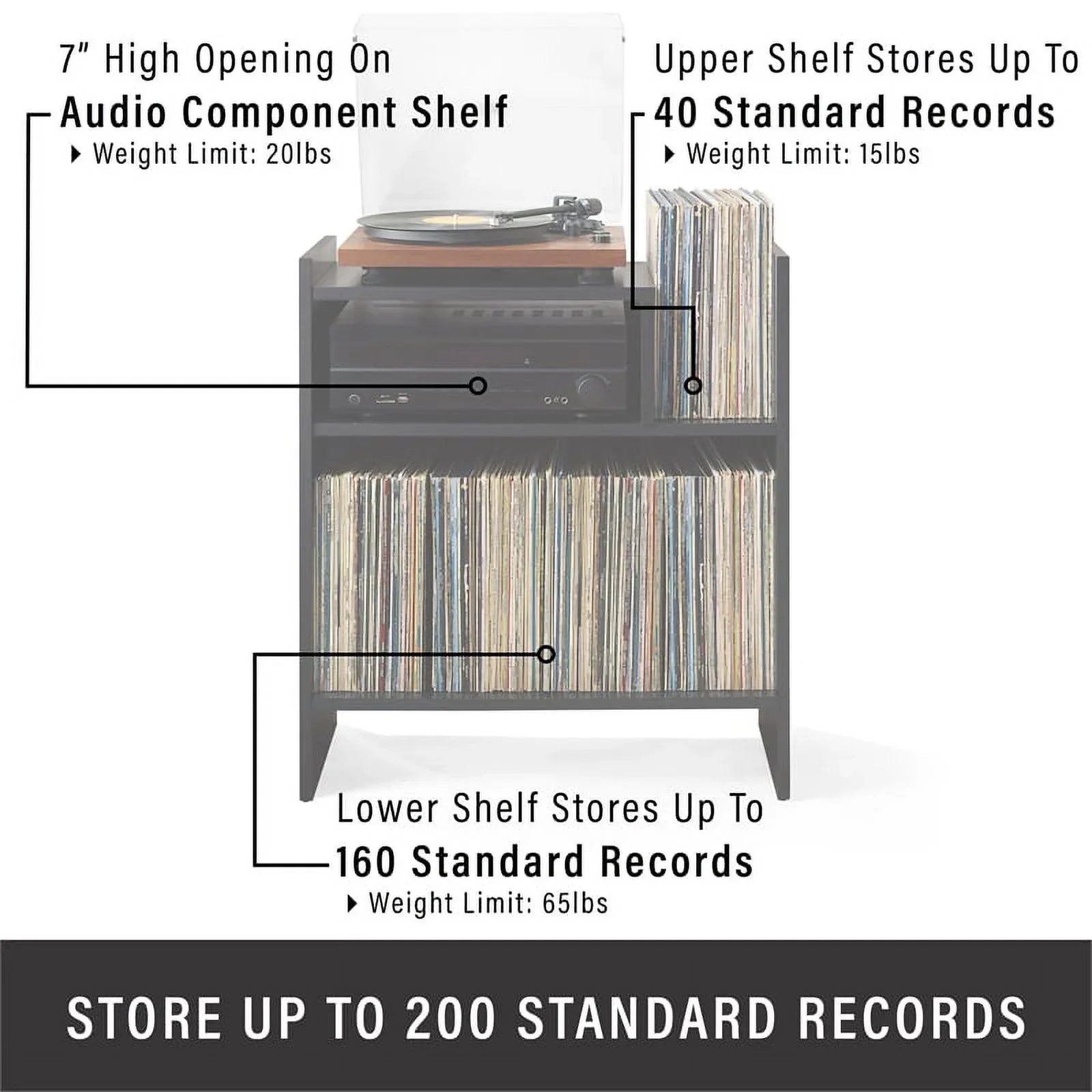 Center, Media Storage Portland Vinyl Console Crosley and Furniture Tv Entertainment Stand Record