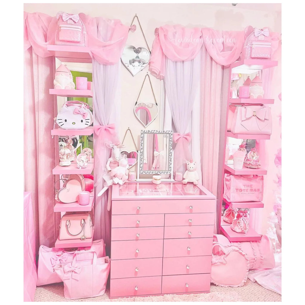 with LED 3X Mirror Iron Lights (White) grade Makeup Frame Swivel Cute Mirror Impressions Tone and Vanity Mirror, 360 Hello Tri Degree Magnification, Lighted and Touch with Vanity Kitty