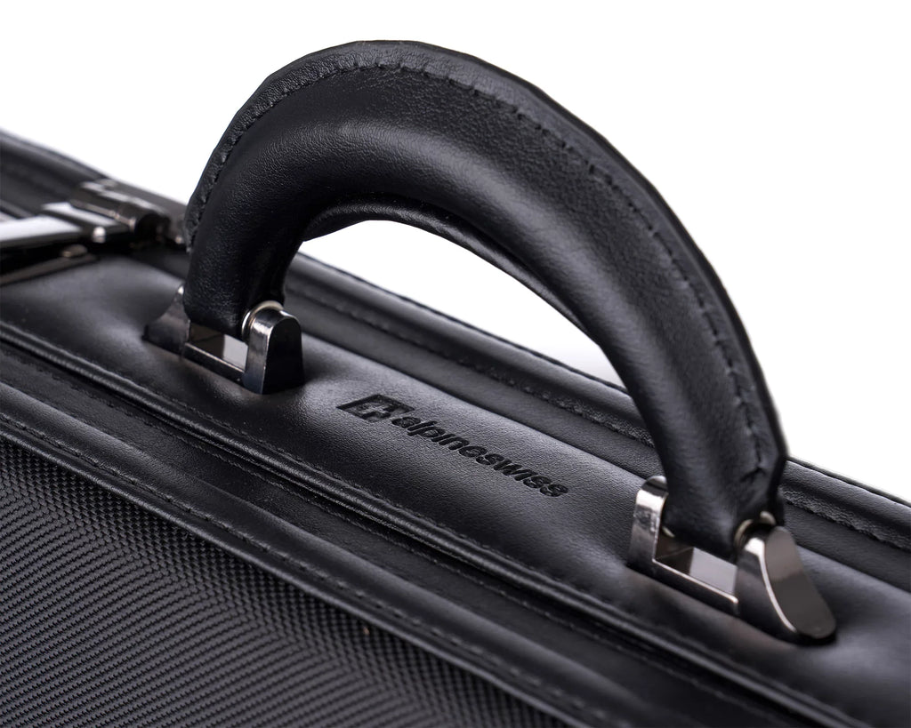 Expandable Lock Attache Hard Alpine Swiss Dual Case Combination Side Briefcase