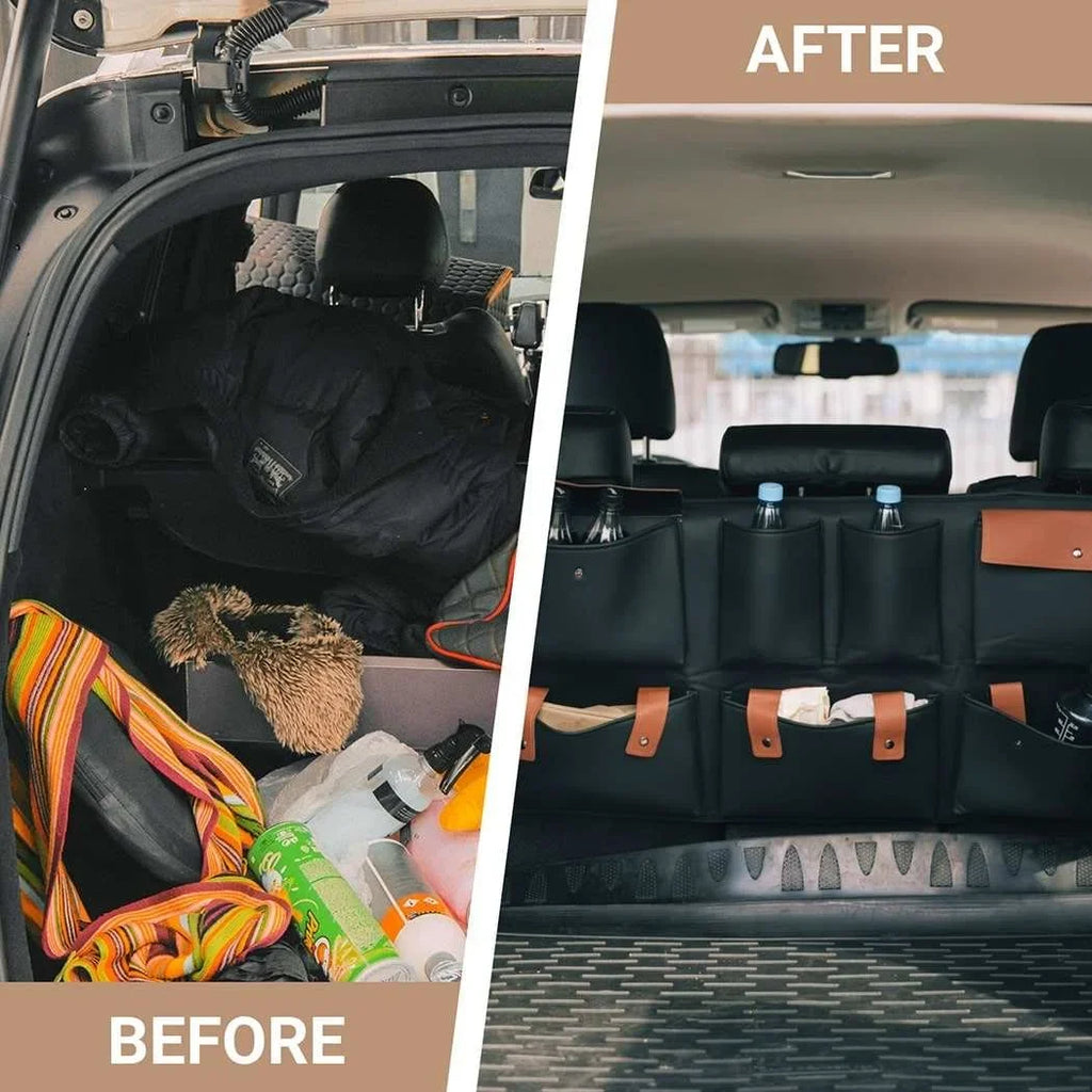 Black Trunk Hanging Leather Organizer Brown Storage SUV Pockets Accessories With Car Eco Waterproof Owleys