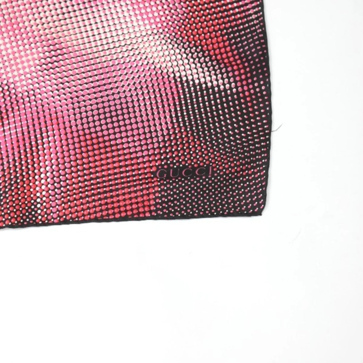 100% x Pre-Owned Scarf Dot Silk Pink Black (Good)
