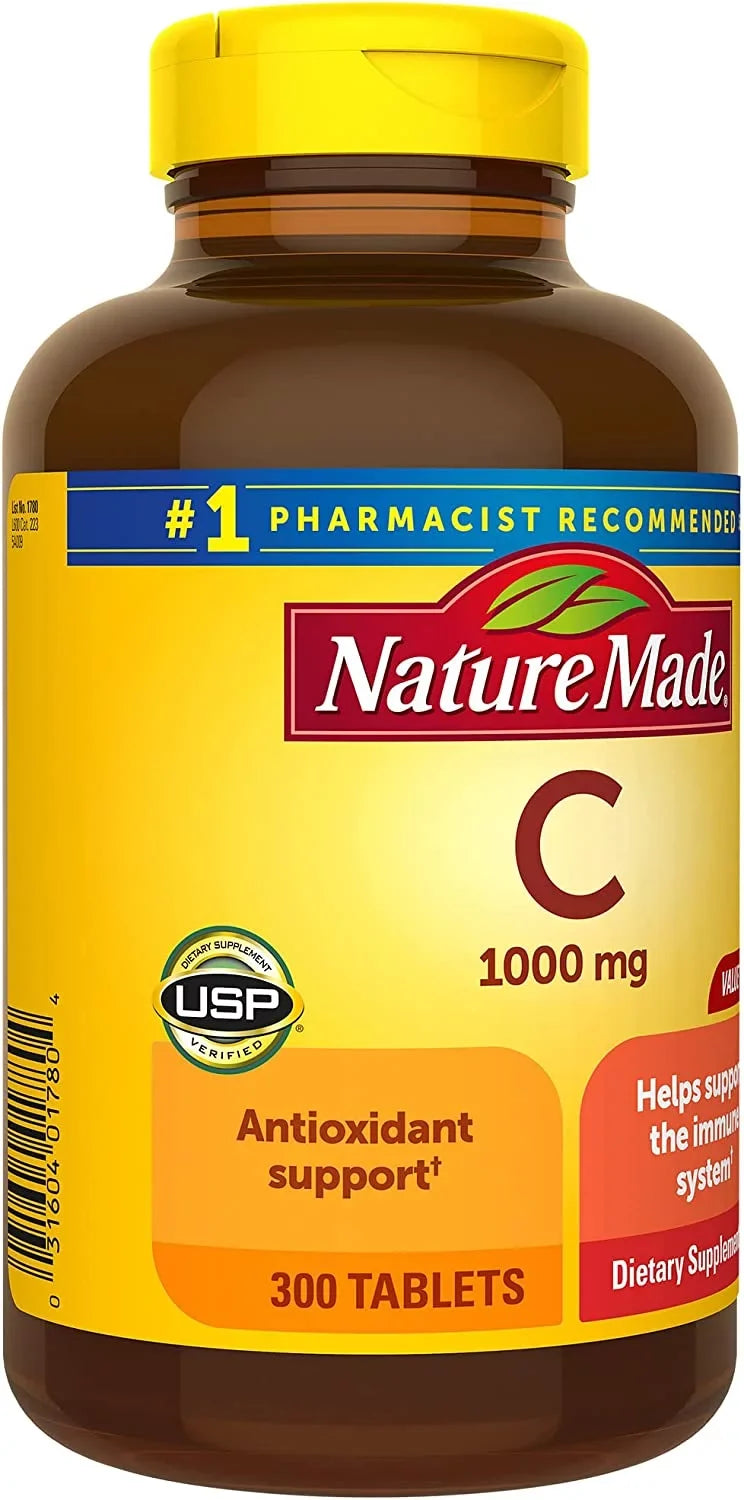Supply Vitamin Dietary Tablets, Support, 300 C 300 Nature Supplement mg, for Made 1000 Day Immune