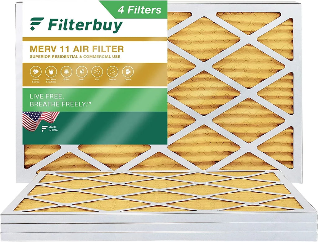Air (4-Pack) Filterbuy Filters HVAC MERV Furnace Pleated 10x24x1 AC 11