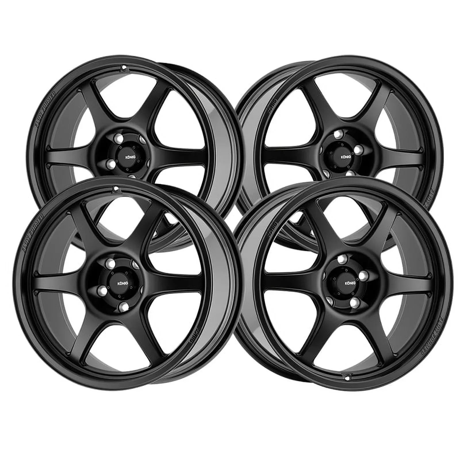 5x114.3 Matte 106B 17x8 (38mm) Black Wheel Hexaform Konig