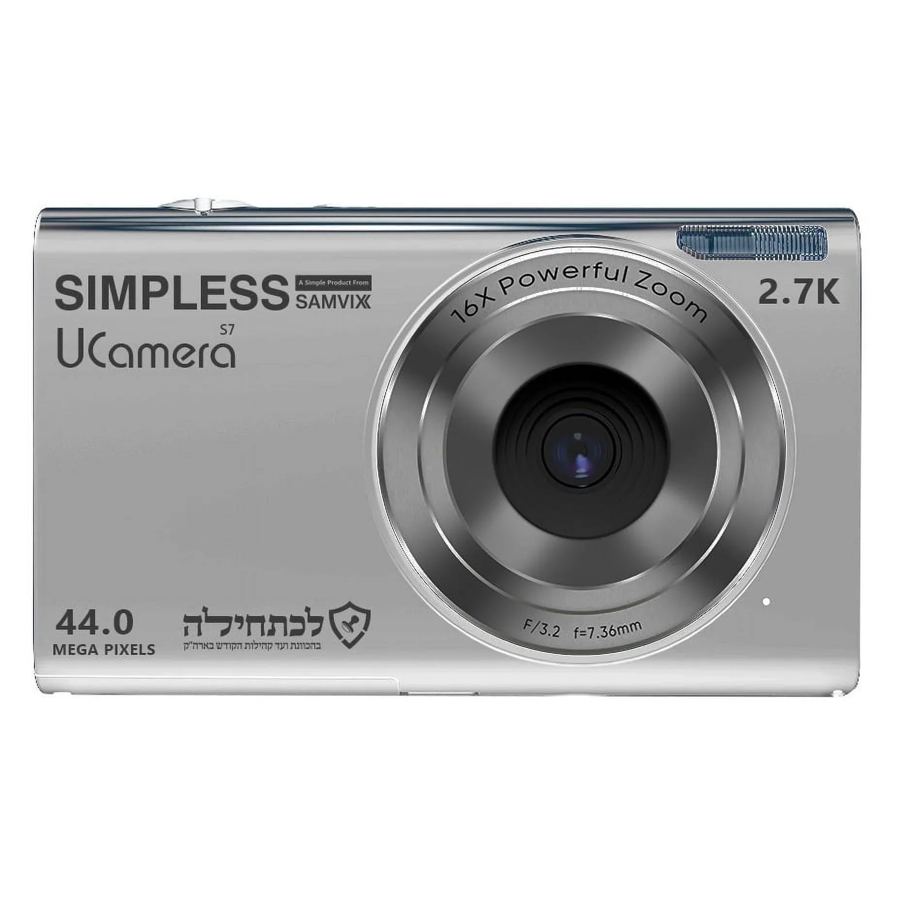 UCamera No S7 Kosher Bluetooth, with No Silver Samvix 44MP Video, Digital Camera Wifi,