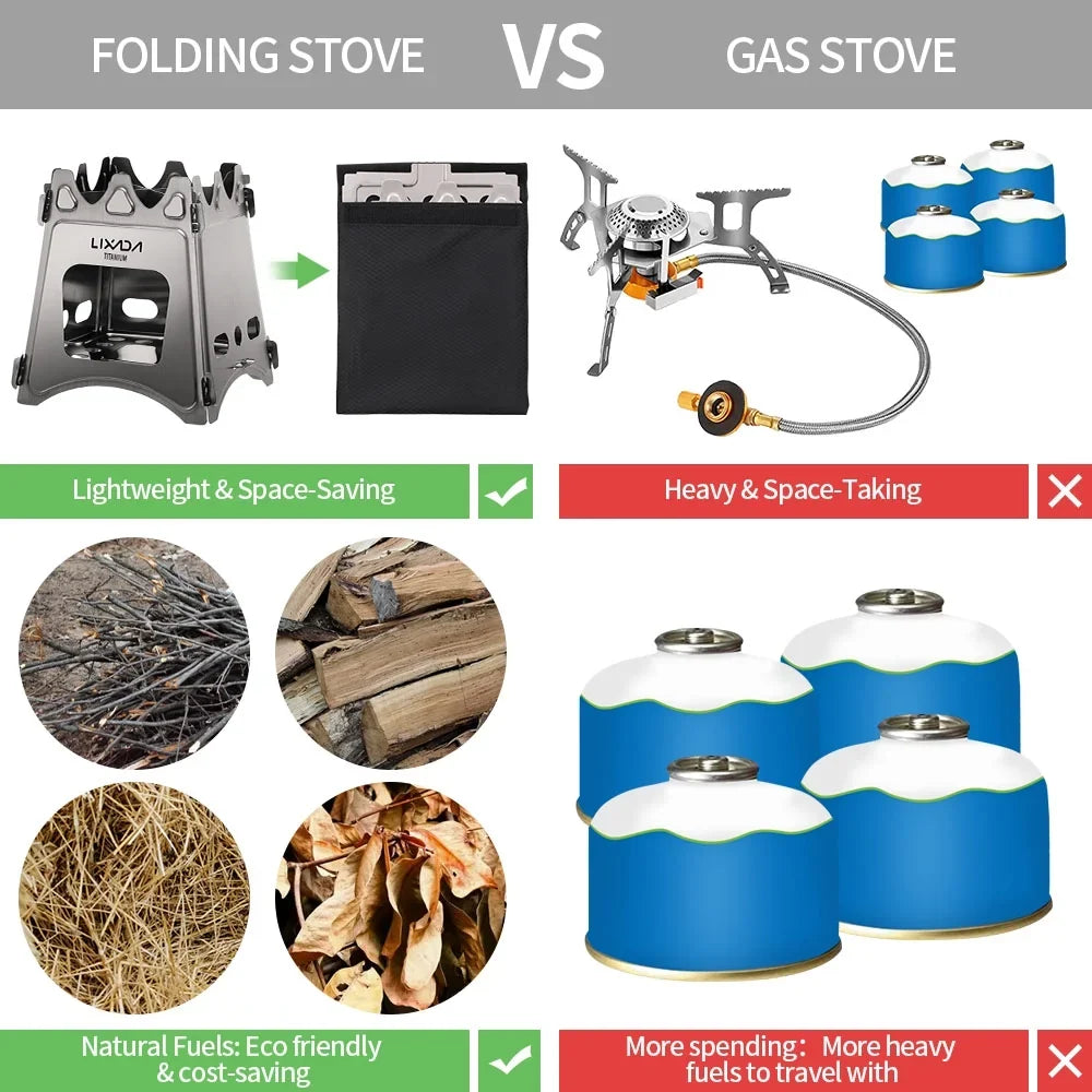 Lixada exterior Wood Stove Stove Stove,StovePicnic Stove Portable Siuke Buzhi Bbq Stoves Portable Jinmie Stove