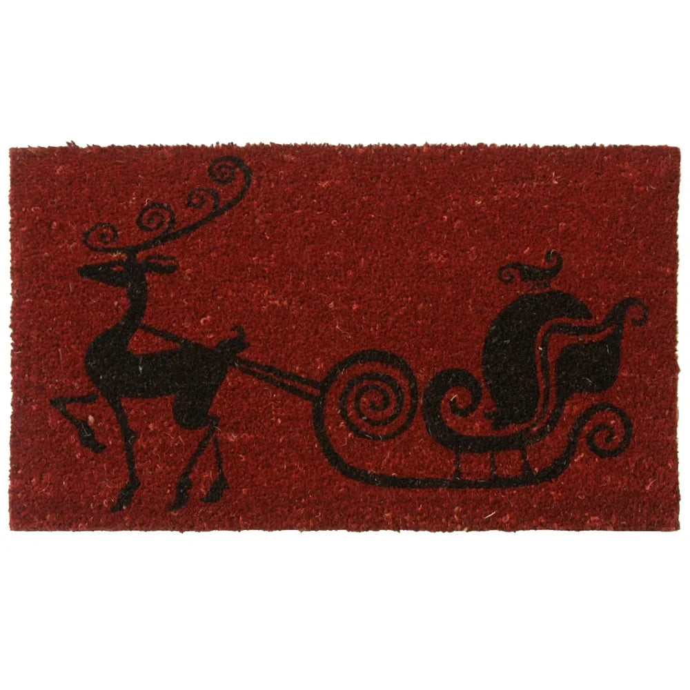Holiday 30-Inch Nose Red The Rudolph Rubber-Cal 18 Reindeer Christmas Mat, x