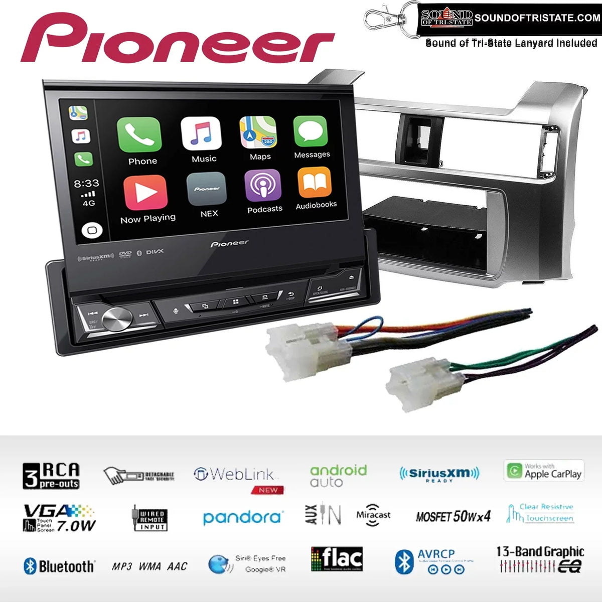 AVH-3500NEX 2010-2013 Non Pioneer DVD Fits Toyota 4Runner Amplified Receiver