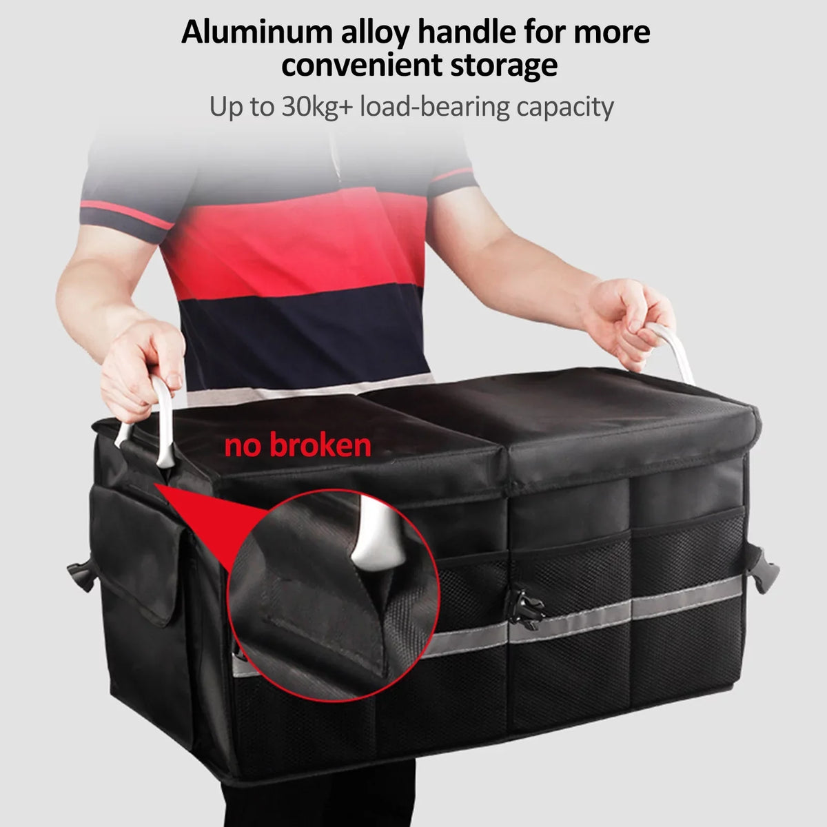 Capacity Cloth Trunk Automotive Reflective Organizer, Storage Cargo Oxford Folding Organizer, Apexeon Box, Strip, Car 28L