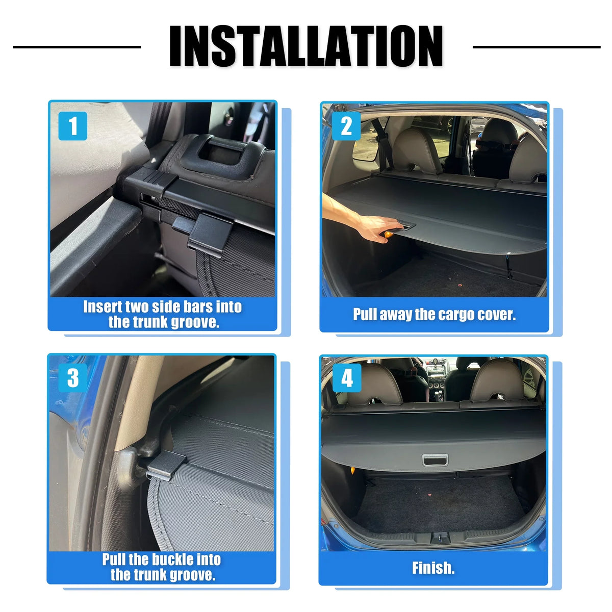 Cover Black Retractable Rear Unique for 2021-2024 Fit Cargo Shade Shield cover Ajustable Trunk Rogue Nissan Bargains