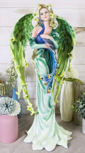 Collectible Figurine Faery 21" Garden Tall Pixie Iridescent Decorative Peacock Train DIY Fairy FAE Mother Magic Large Green Statue Fantasy Faries