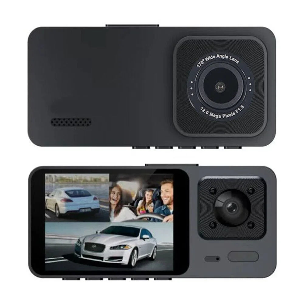 Onemayship Rear DVR Video 3 Inside Front Camera Dash Car Cam Recorder Lens G-Sensor 1080P