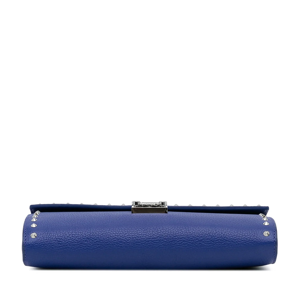 Blue Chain Patricia Leather Authenticated Pre-Owned Bag on Wallet Calf Studded MCM Unisex Crossbody (Good)