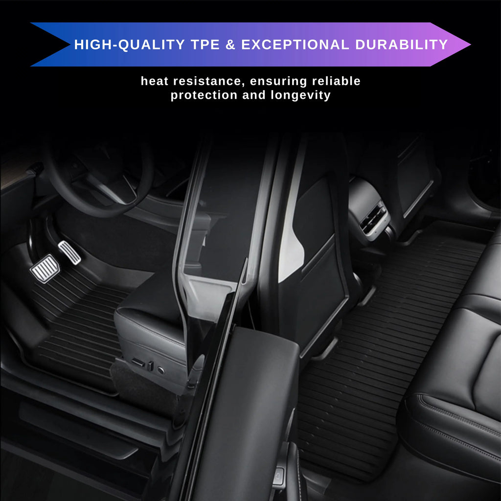 for 2020-2023 All Mat Floor climate Cargo Car Trunk 6-Piece BunnyBird Tesla Liner Accessories TPE Mat Model 3-5-Seater
