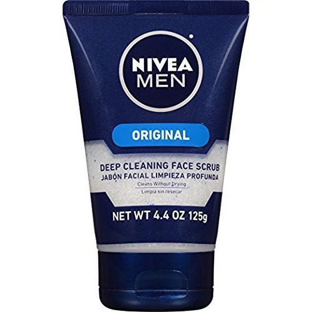 Deep Nivea Original, Scrub 4-Pack For Men Cleaning Face Oz, 4.4