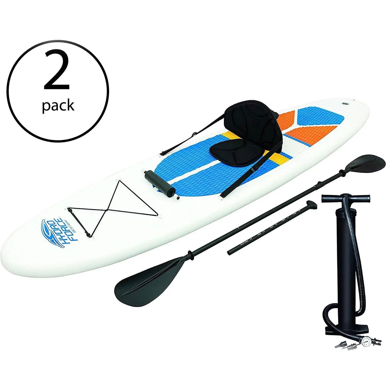 Inflatable 10' Hydro-Force Cap White Board Bestway (2 Stand Paddle Up Pack)
