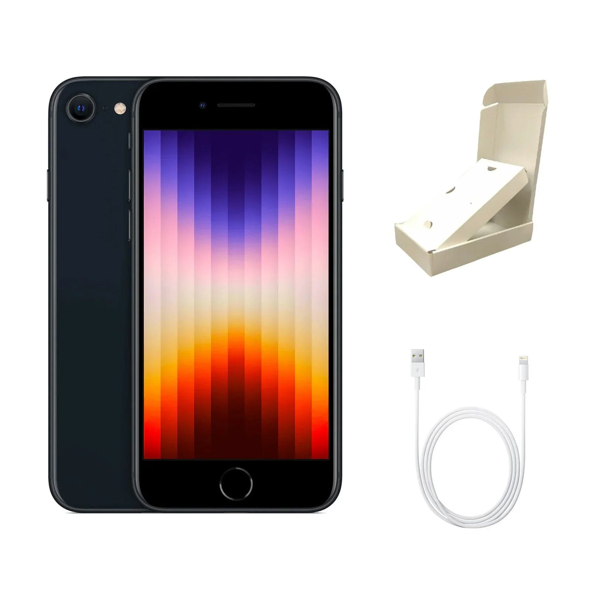A) 64GB SE w/ Box A2595 (Fully Midnight Restored Gen) (3rd Unlocked) (Refurbished) Gift (Grade iPhone