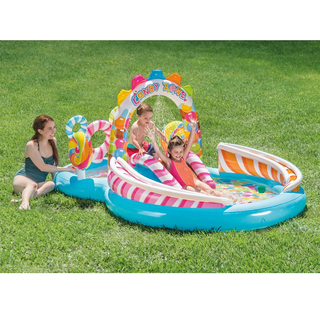 Pack) Intex w/ Zone (2 Play Kids Splash Box) Waterslide(Open Candy Center Pool