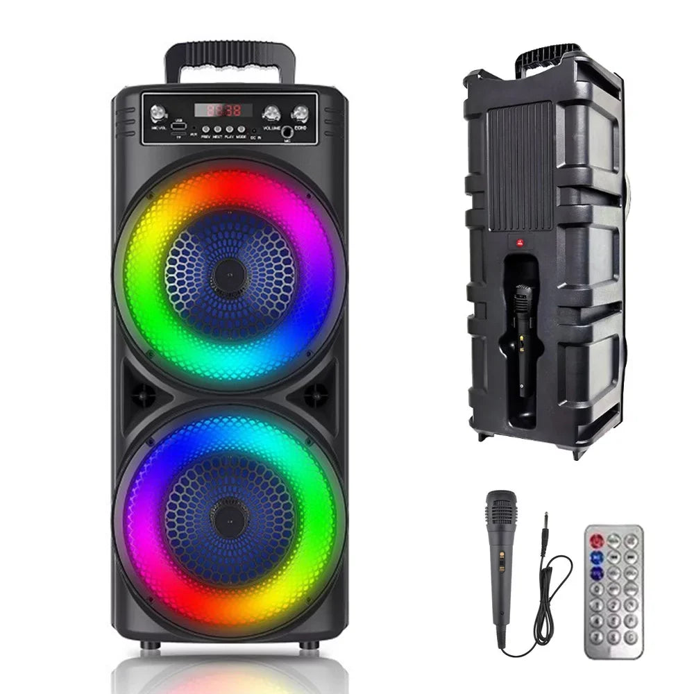 8-inch Loud Bluetooth Speaker 6000W Speaker -FM/AUX/MP3/USB System Party Party Heavy Portable Bass Subwoofer Mic & Dual Sound TIANLAIMEI