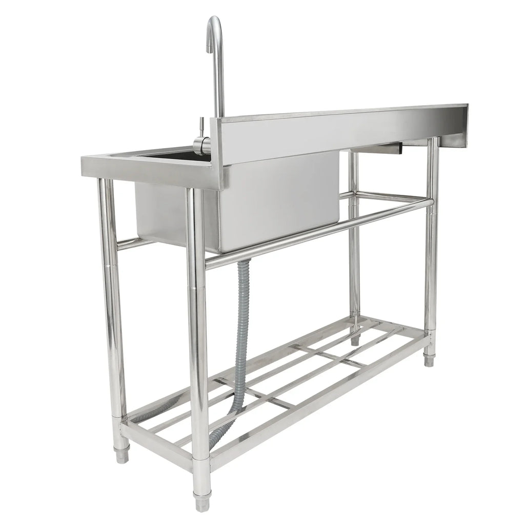 39.4 x 37.4 x & BENTISM Prep Sink Utility Bowl Commercial w/Workbench in Single 19.1