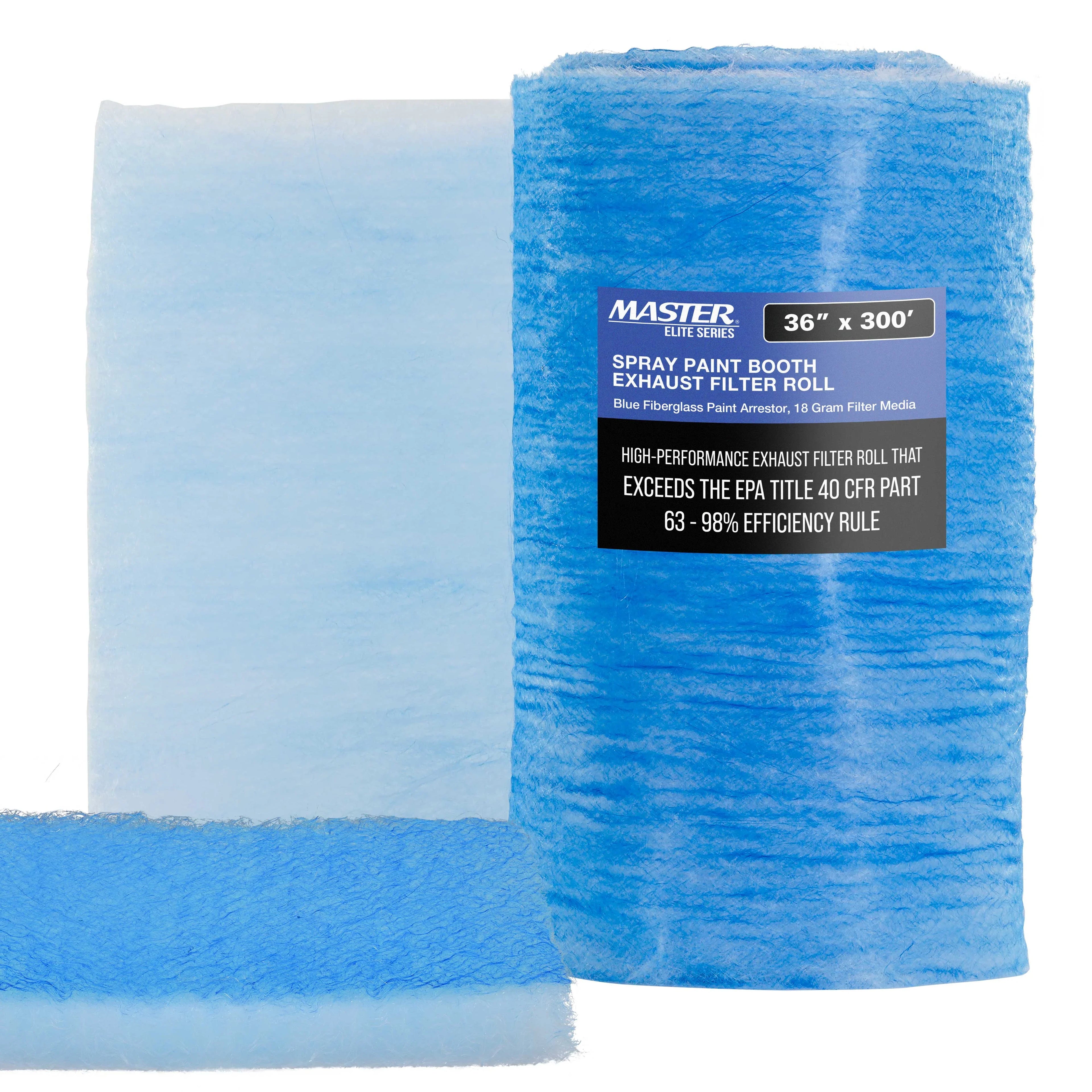 Booths Traps Booth Premium Particles Fiberglass 300' Overspray Arrestor - Paint - x Captures Master Spray Heavy-Duty Gram Elite in Auto Autobody Paint Exhaust Paint Filter Roll, 36" Refinish 18