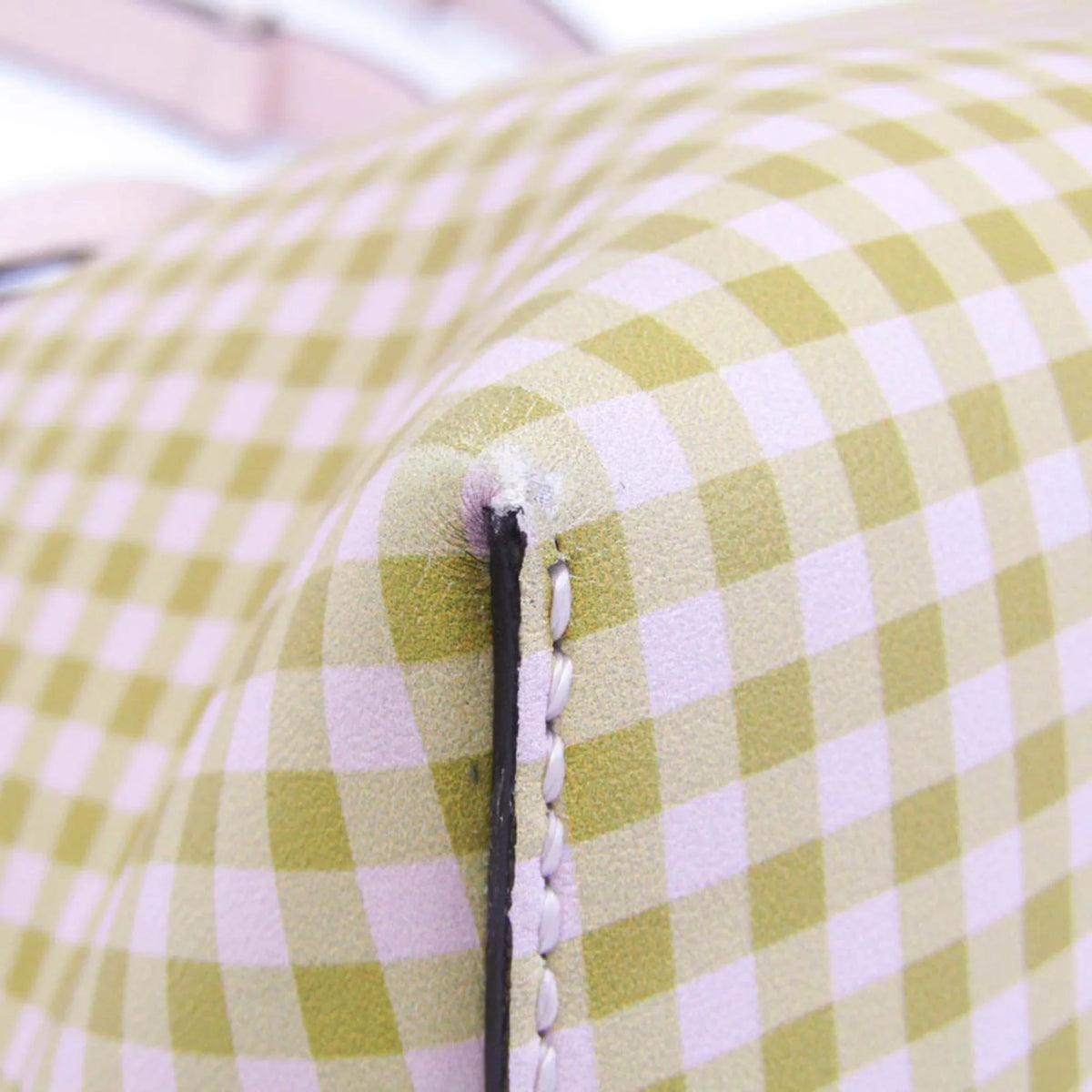 Handbag,Shoulder (Good) By Pre-Owned Fendi Gingham Beige,Light 8BL146 Bag Plaid Women's Leather The Pink,Yellow Way