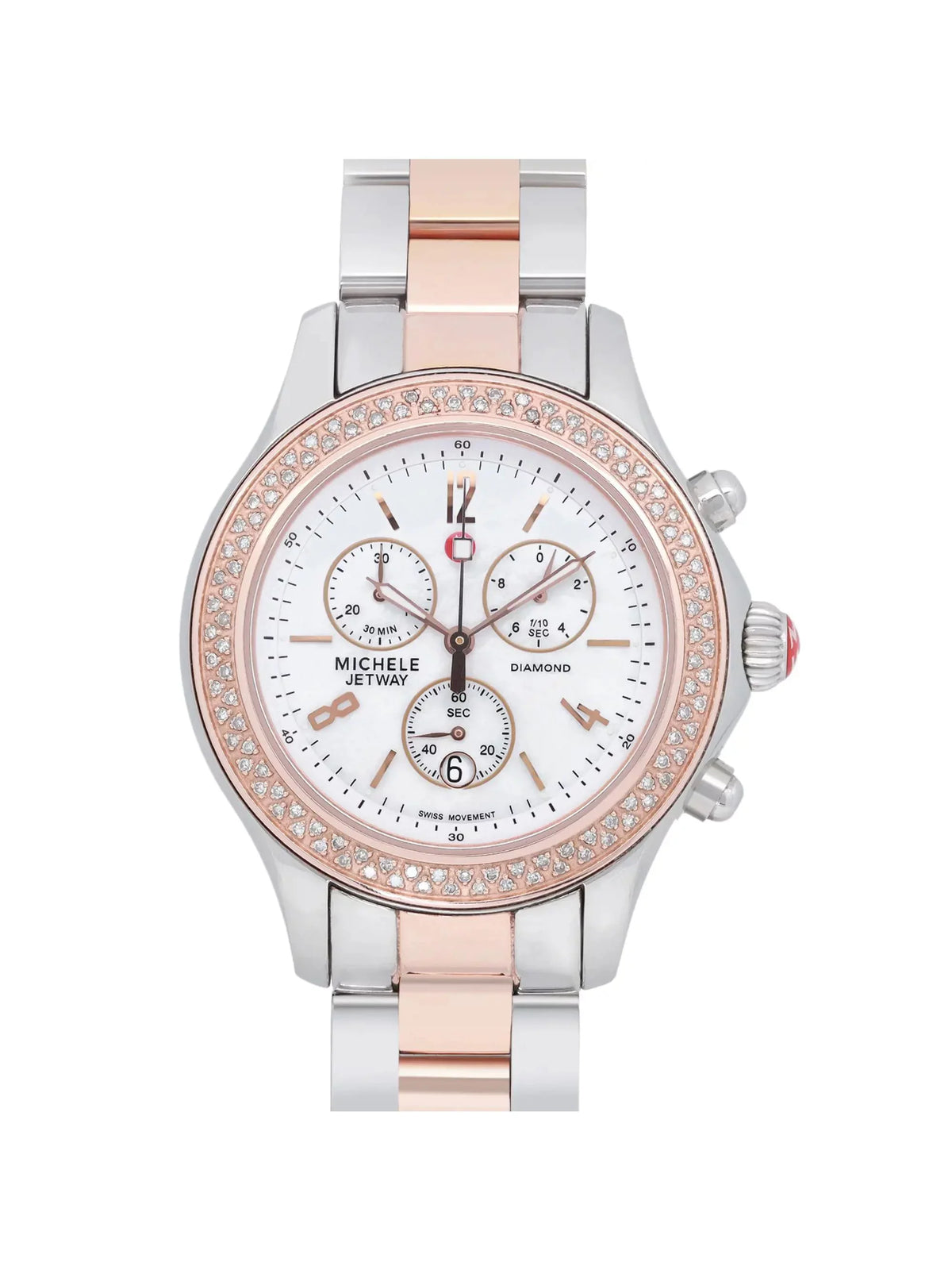 Quartz Ladies MWW17A000017 0.50cttw Watch Diamond Michele Jetway Steel 40mm