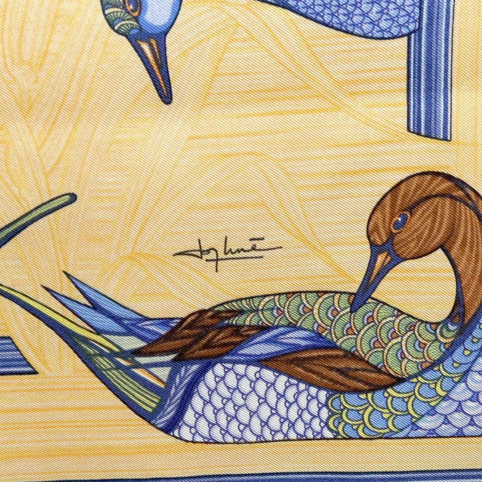 HERMES Pre-Owned 100% pond scarf (Good) Carre duck / muffler silk 90 Hermes