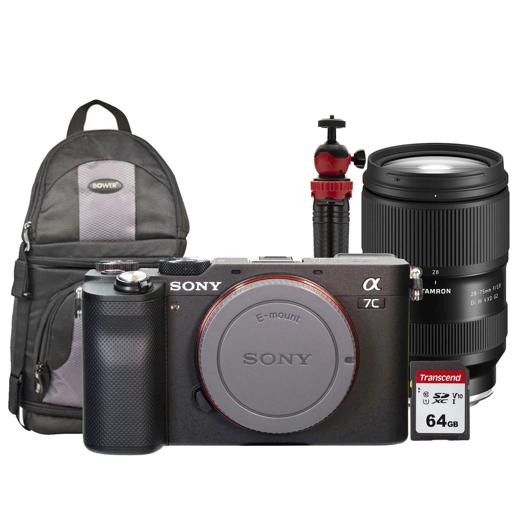 Full-Frame III a7C Camera Lens 28-75mm Accessory Tamron with Alpha RXD Di Black Kit Mirrorless